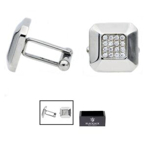 Mens Stainless Steel Cuff
Links With Cubic
Zirconia
